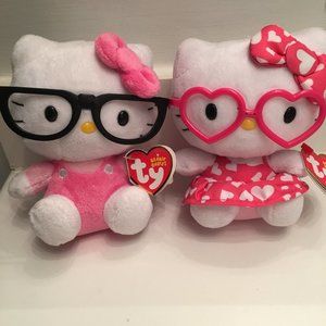 Cute Hello Kitty Plush with Glasses